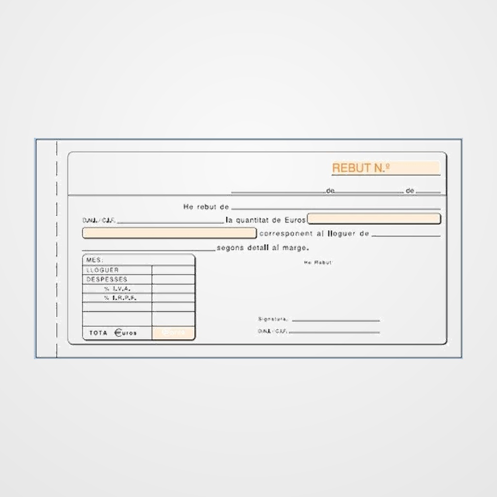 TALONARIO CATALAN ALQUILER IVA DUPLICADO LOAN