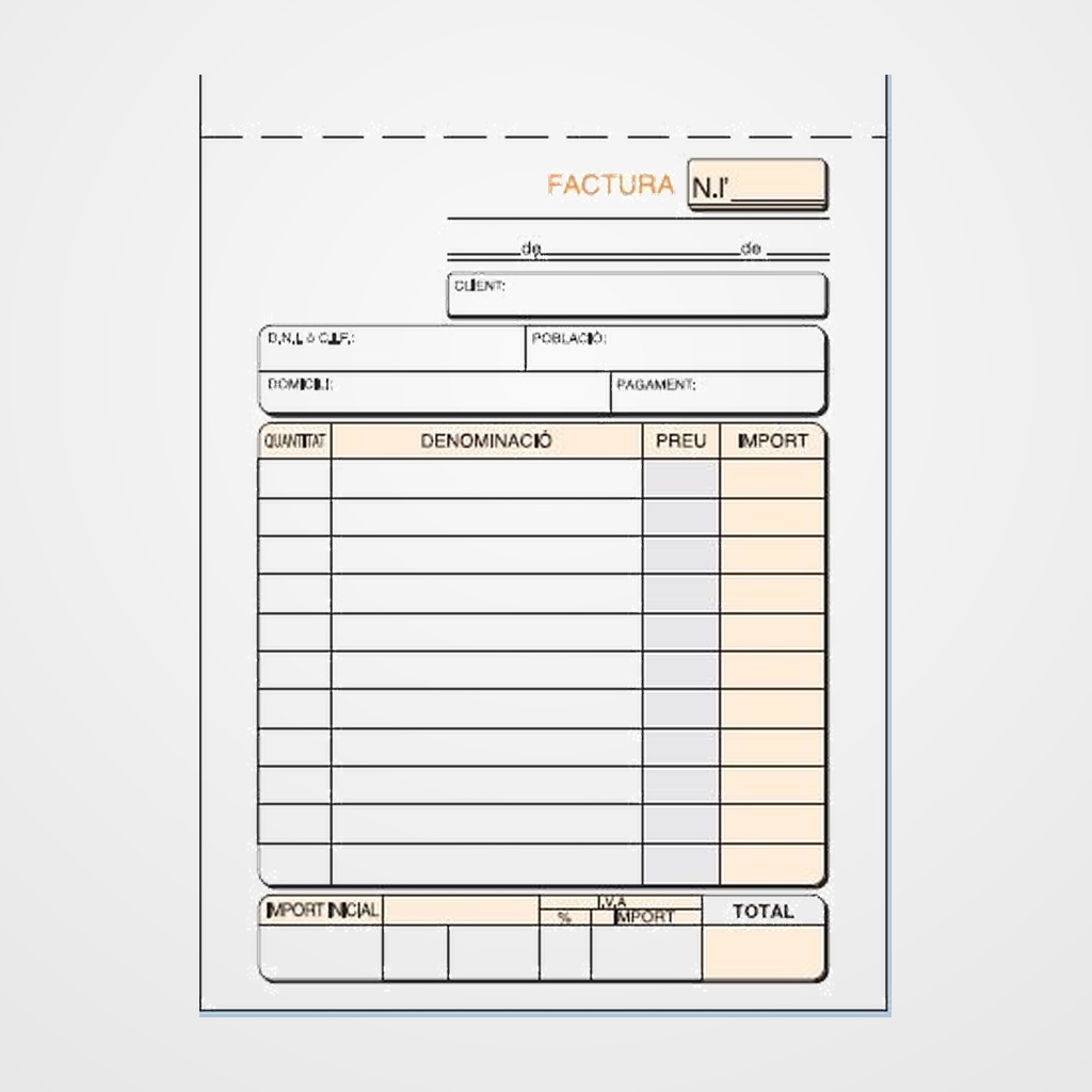 TALONARIO CATALAN FACTURAS 8º NATU DUPLI LOAN
