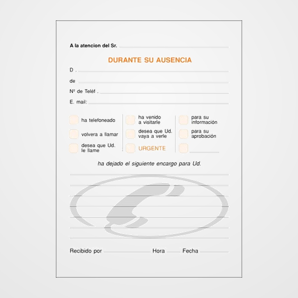 TALONARIO LLAMADAS TELEFONO 8º NATU LOAN