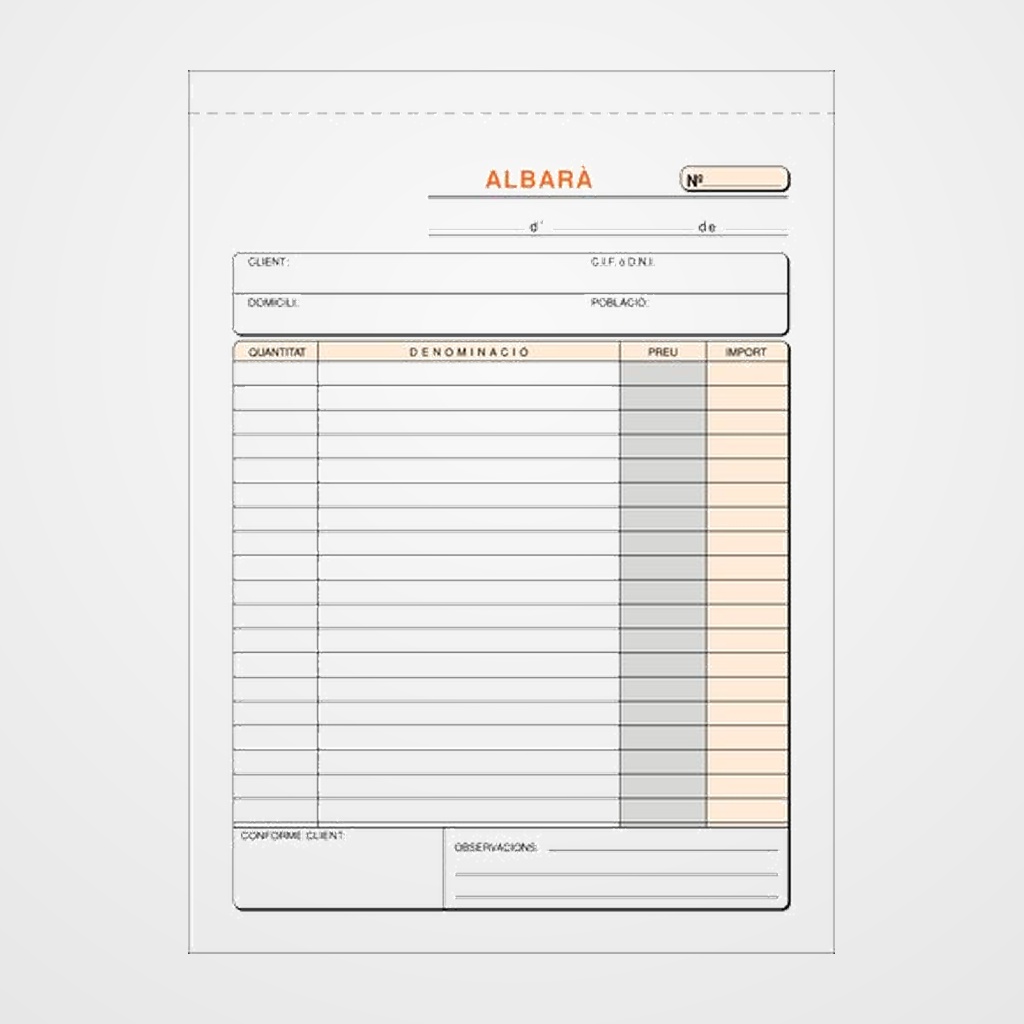 TALONARIO CATALAN ALBARANES 4º NATU TRIPLI LOAN