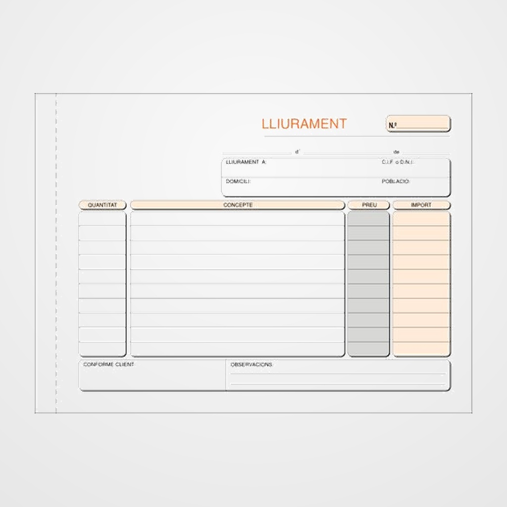 TALONARIO CATALAN ENTREGAS 4º APDO TRIPLI LOAN
