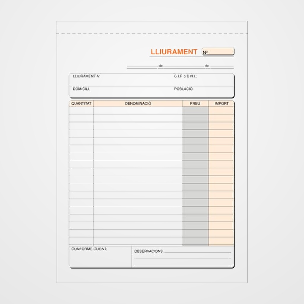 TALONARIO CATALAN ENTREGAS 4º NATU TRIPLI LOAN