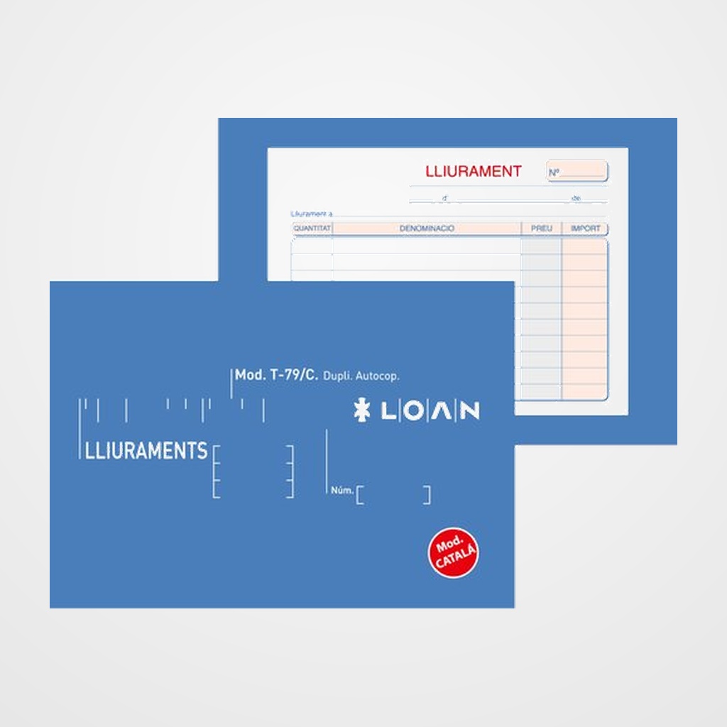 TALONARIO CATALAN ENTREGAS 8º APDO DUPLI LOAN