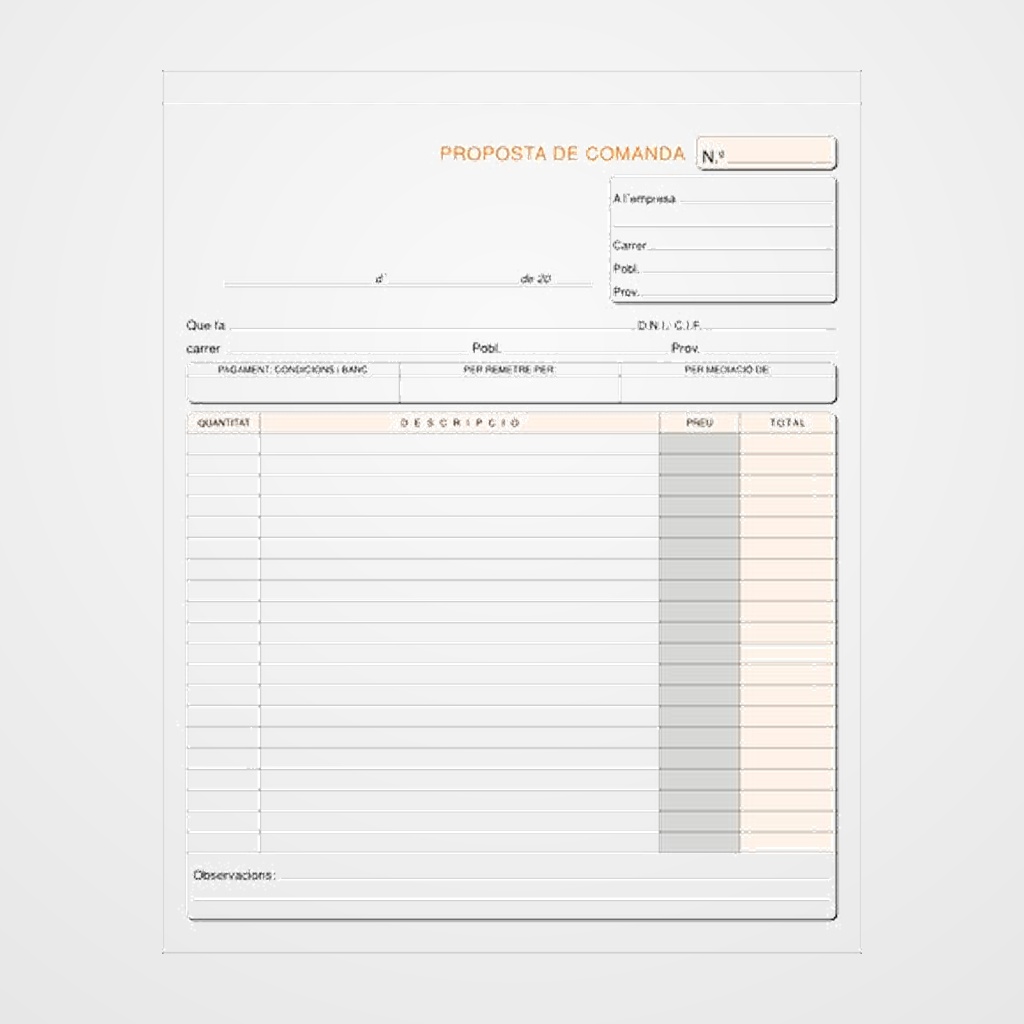 TALONARIO CATALAN PEDIDOS HOLANDESA LOAN