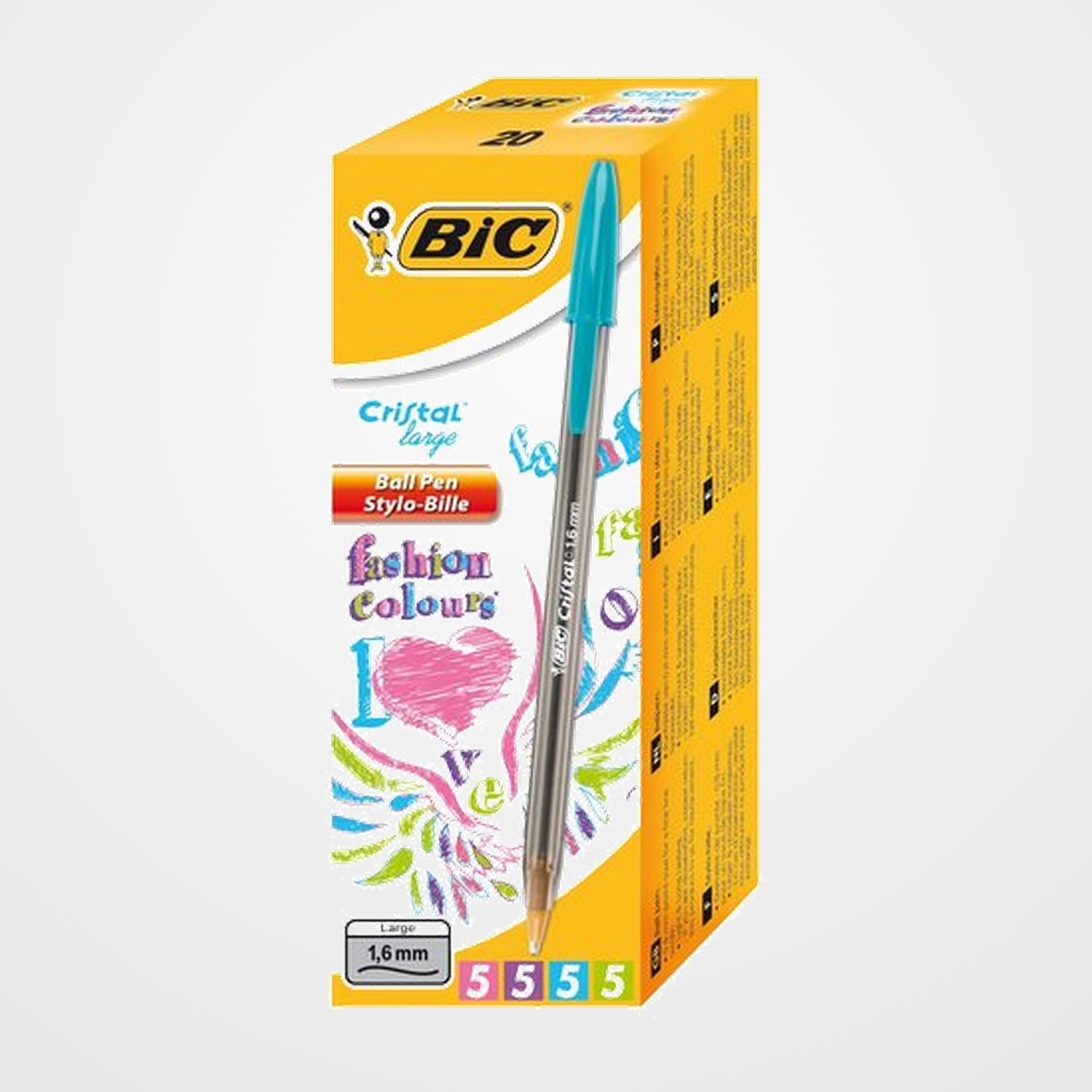 BOLIGRAFO BIC CRISTAL FUN CAJA de 20 (5x4 colores)