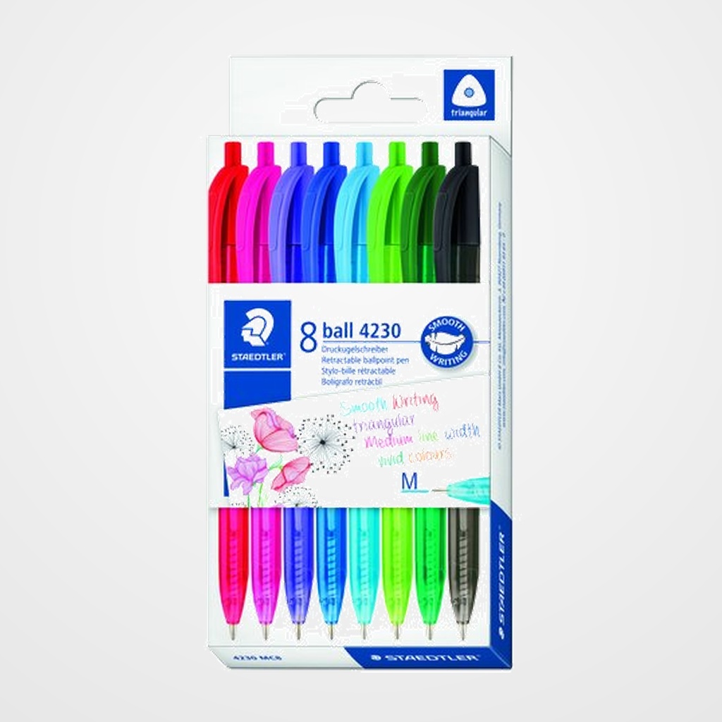BOLIGRAFO STAEDTLER RETRACTIL 4230 MEDIO ESTUCHE de 8