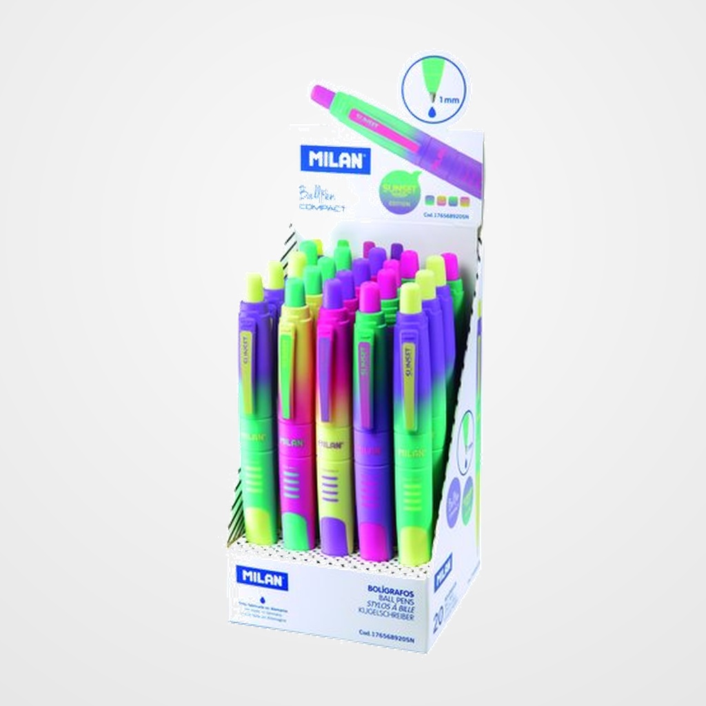BOLIGRAFO MILAN RETRACTIL COMPACT SUNSET EXPOSITOR de 20