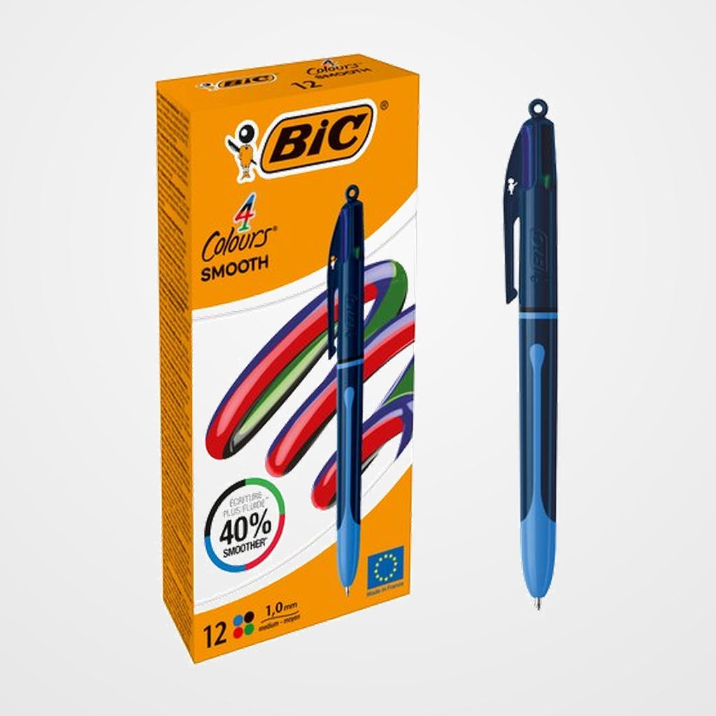 [10103155] BOLIGRAFO de 4 COLORES BIC SMOOTH DROP