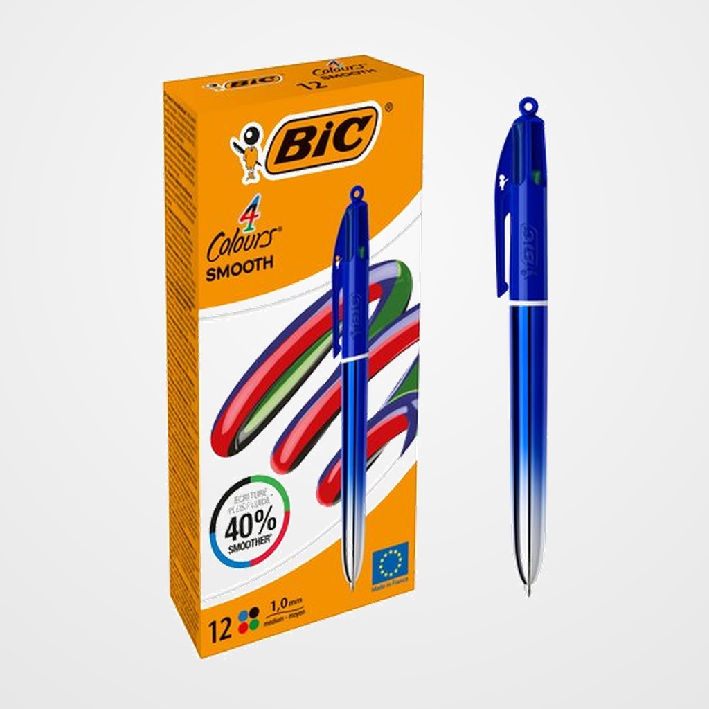 BOLIGRAFO de 4 COLORES BIC SMOOTH GRADIENT AZUL