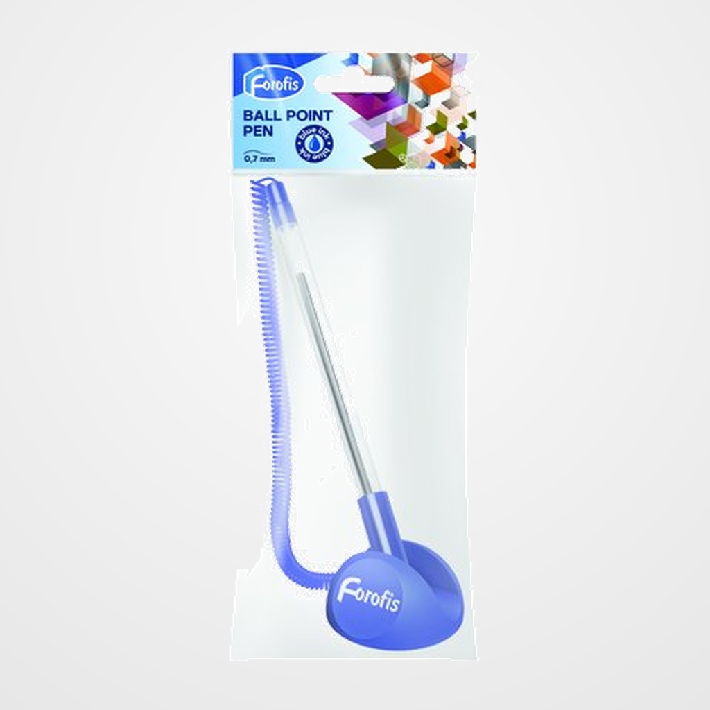 BOLIGRAFO FOROFIS CON PEANA ADHESIVA AZUL