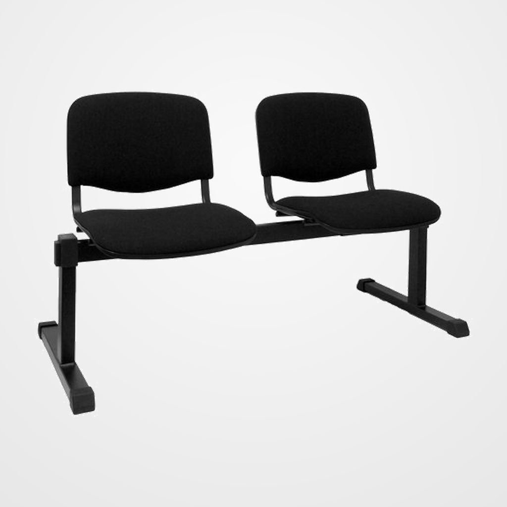 [24401700] BANCADA PIQUERAS Y CRESPO MONTIEL 2 PLAZAS ASIENTO Y RESPALDO TAPIZADOS ARAN NEGRO