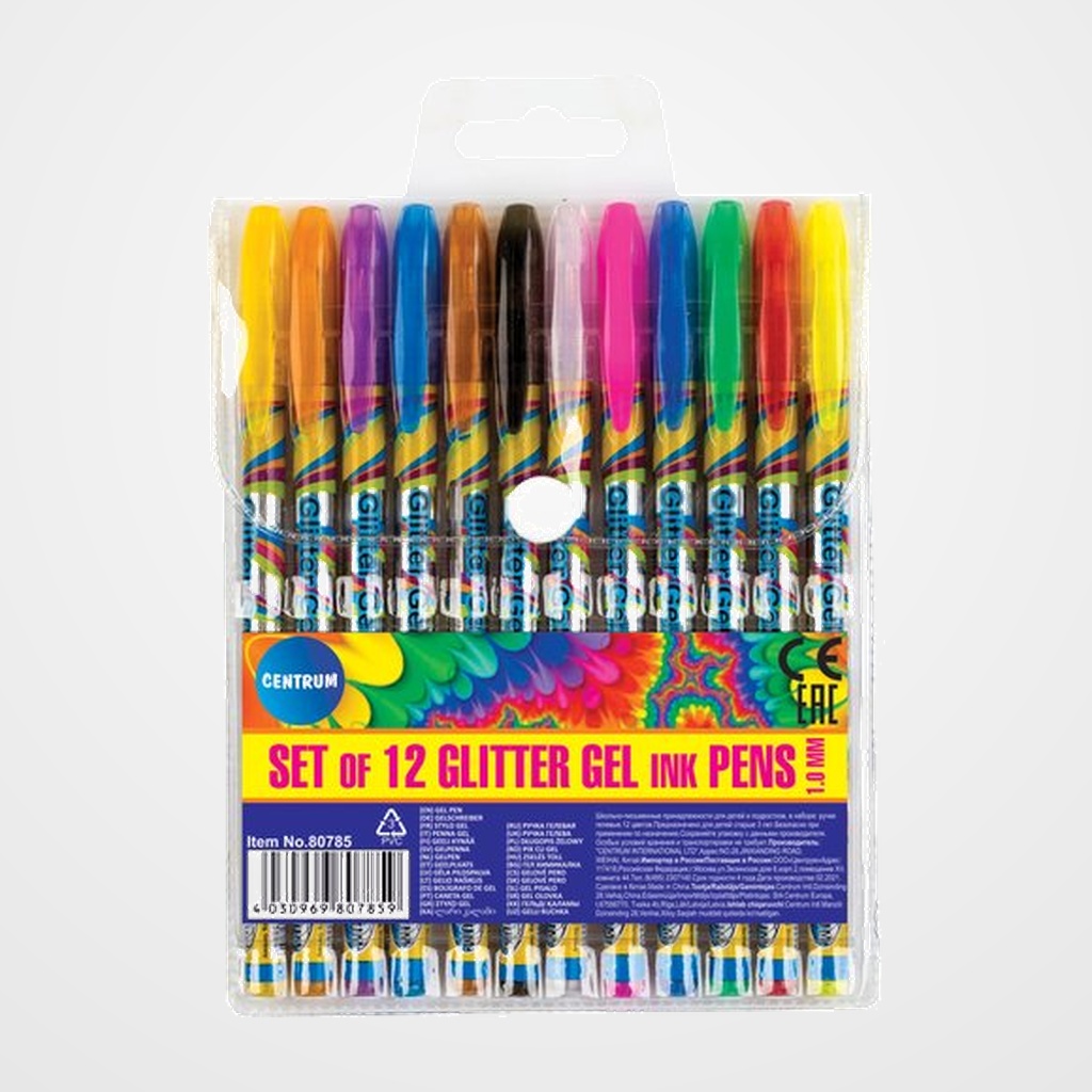 ROLLER GEL CENTRUM GLITTER 1,0 BOLSA de 12