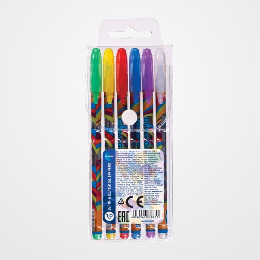 ROLLER GEL CENTRUM GLITTER 1,0 BOLSA de 6