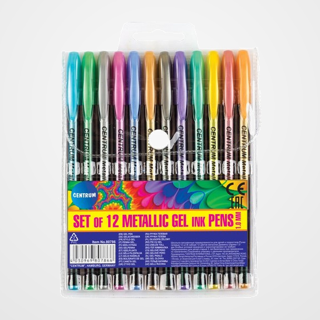 ROLLER GEL CENTRUM METALLIC 1,0 BOLSA de 12