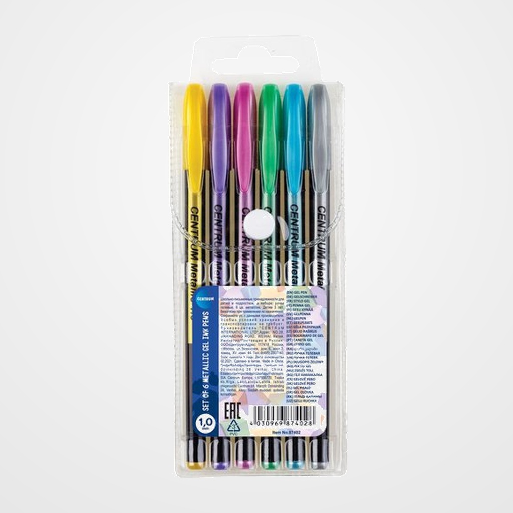 ROLLER GEL CENTRUM METALLIC 1,0 BOLSA de 6