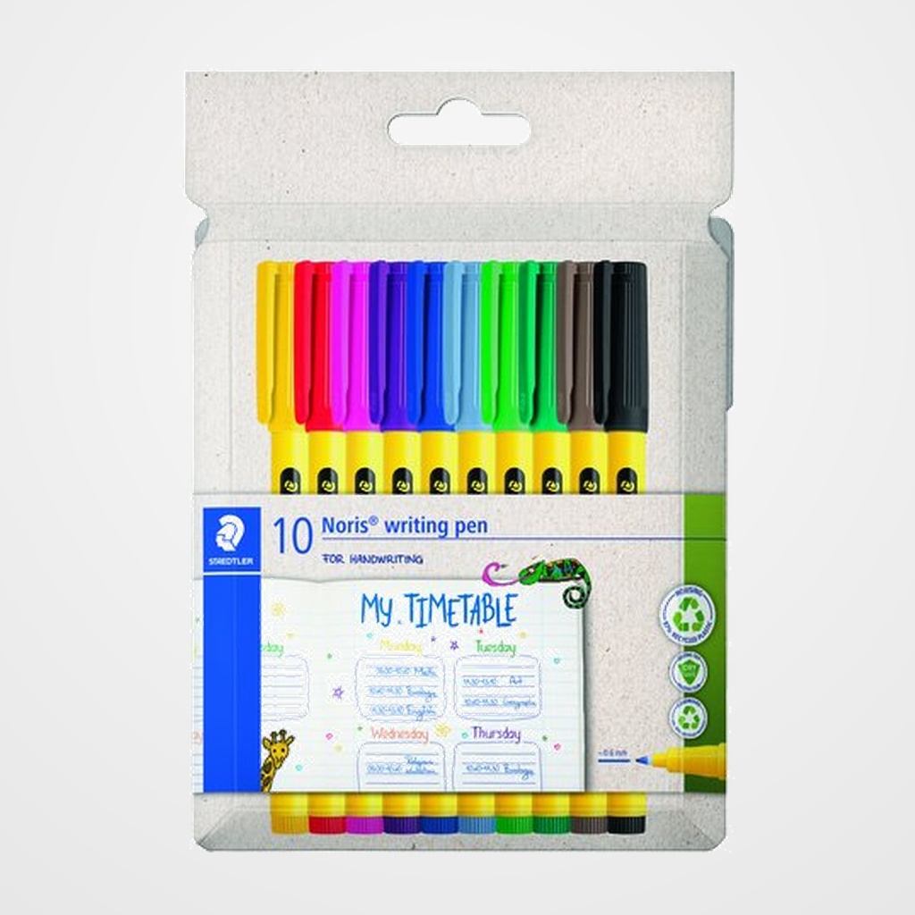 ROTULADOR FIBRA STAEDTLER  307 NORIS WRITING PEN SURTIDO ESTUCHE de 10