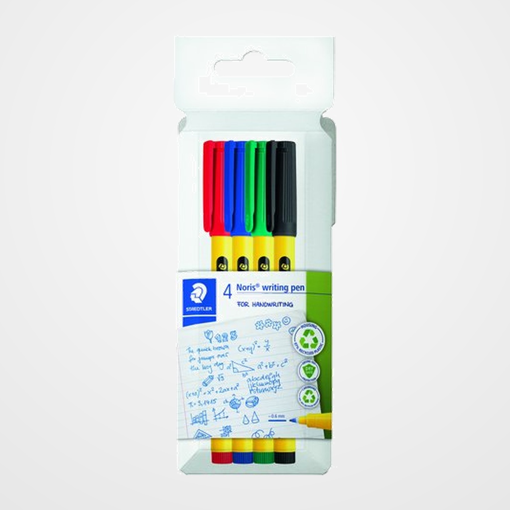 ROTULADOR FIBRA STAEDTLER  307 NORIS WRITING PEN SURTIDO ESTUCHE de 4