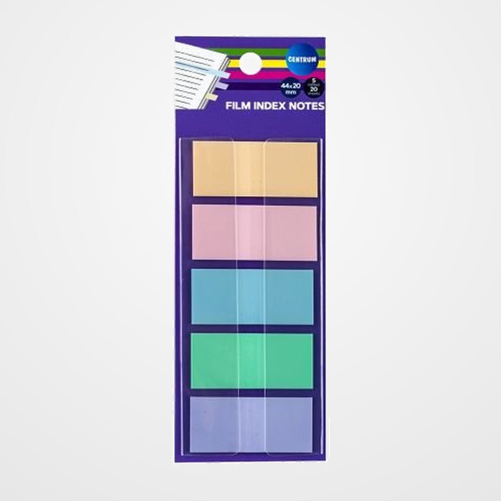 BANDERITAS ADHESIVAS CENTRUM 44x20mm PASTEL PACK de 5 (5x20h)