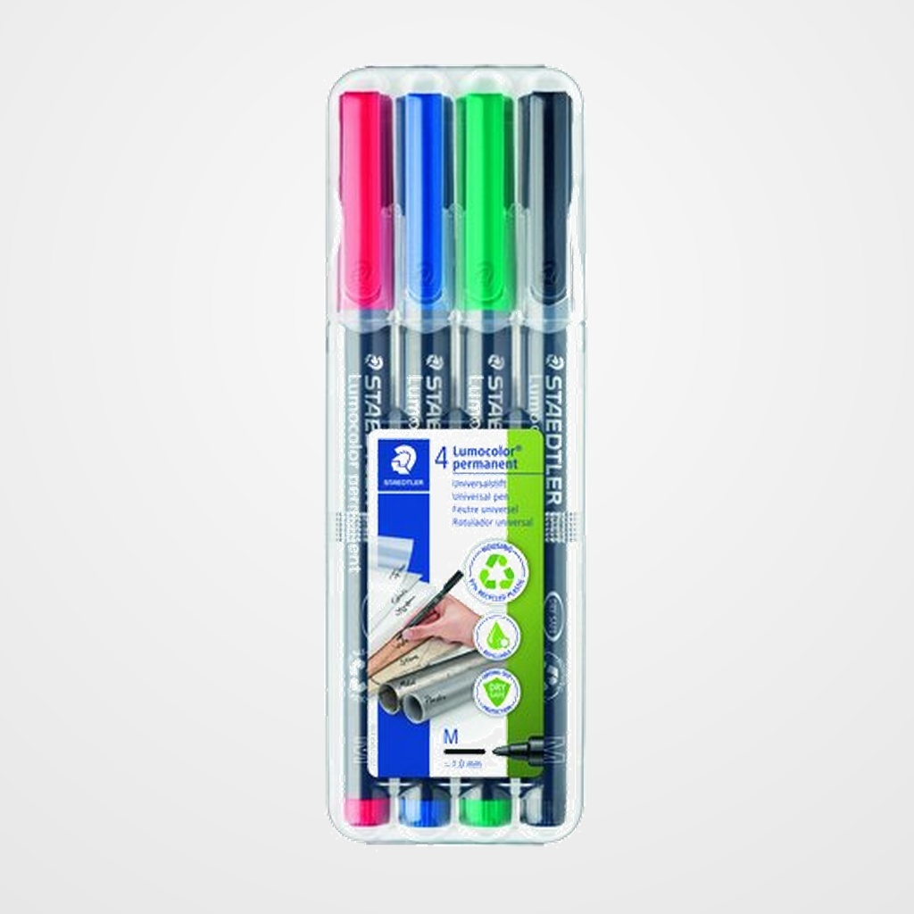 ROTULADOR PERMANENTE STAEDTLER 317 LUMOCOLOR (M) BOLSA de 4