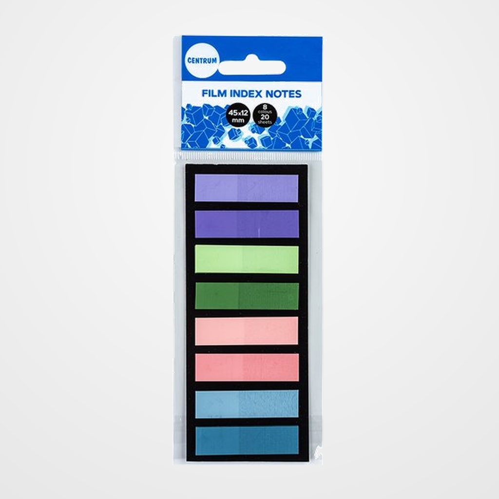 BANDERITAS ADHESIVAS CENTRUM 45x12mm NEON PACK de 8 (8x20h)