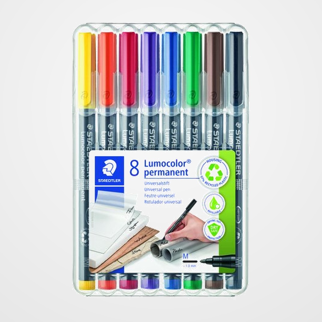 ROTULADOR PERMANENTE STAEDTLER 317 LUMOCOLOR (M) BOLSA de 8
