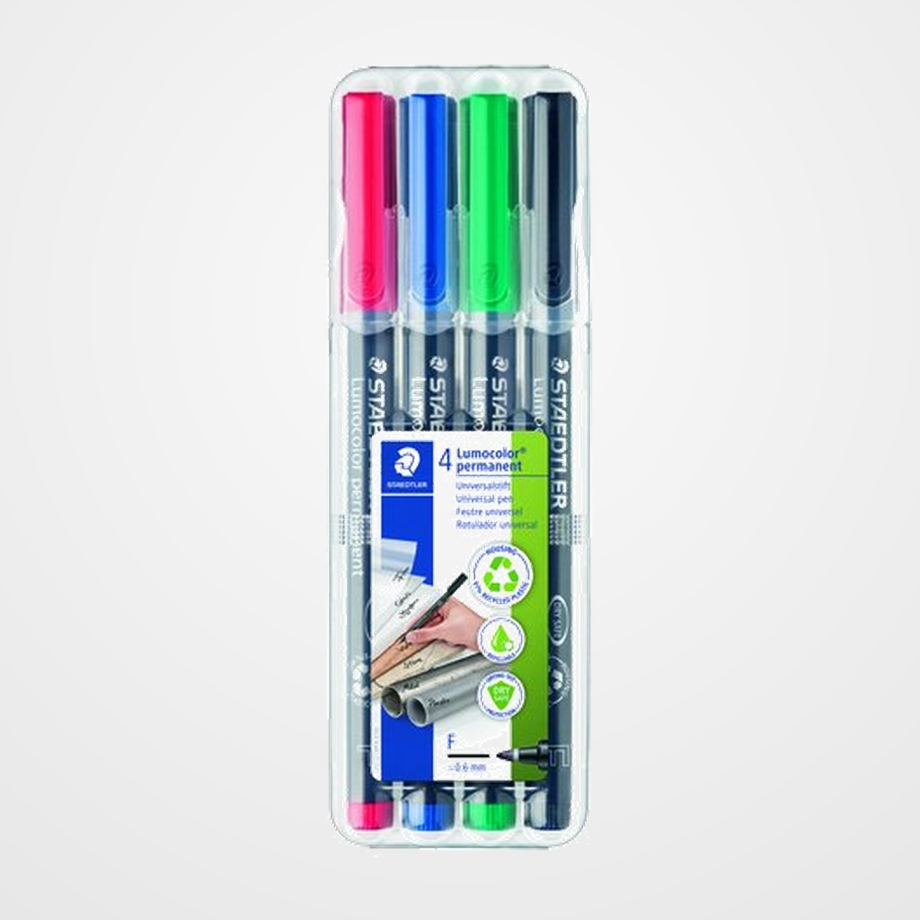 ROTULADOR PERMANENTE STAEDTLER 318 LUMOCOLOR (F) BOLSA de 4