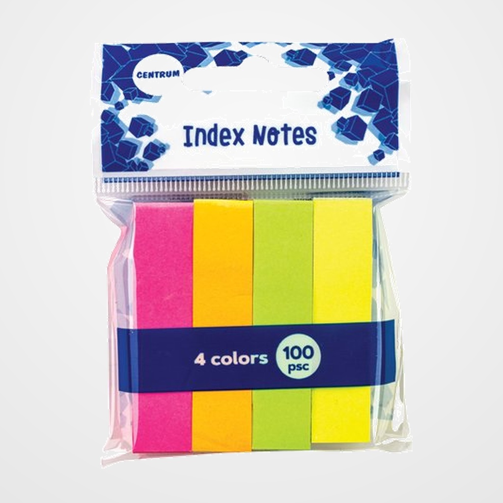BANDERITAS ADHESIVAS CENTRUM 50x12mm NEON PACK de 4 (4x100h)