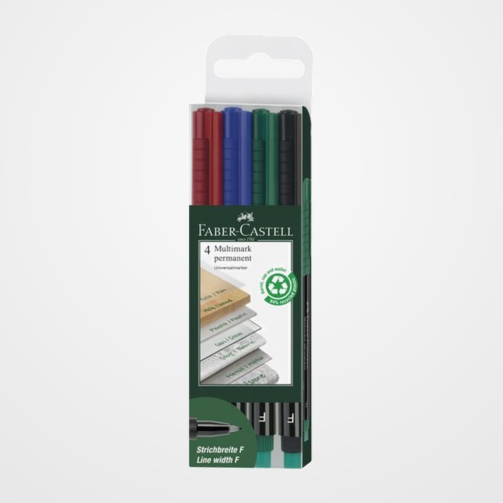 ROTULADOR PERMANENTE FABER-CASTELL MULTIMARK F BOLSA de 4