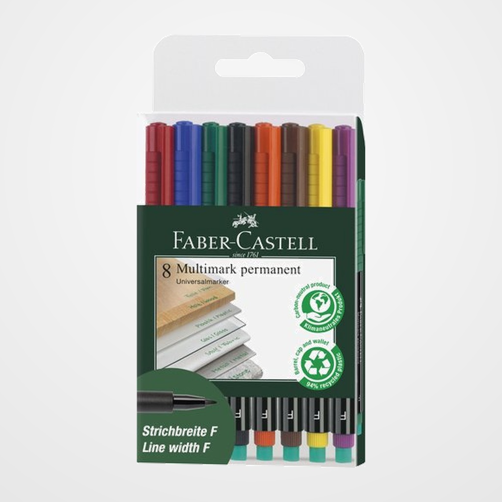 ROTULADOR PERMANENTE FABER-CASTELL MULTIMARK F BOLSA de 8