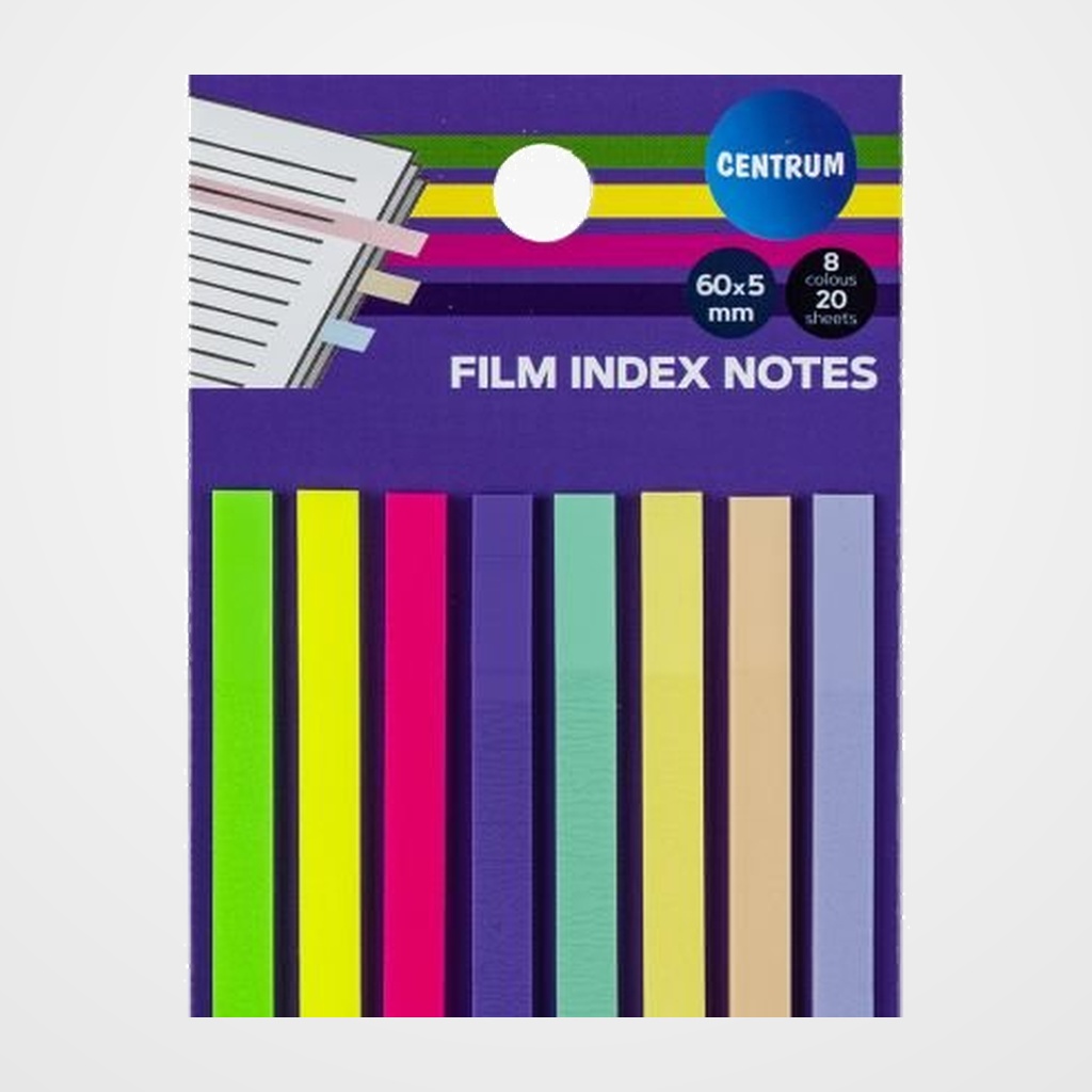 BANDERITAS ADHESIVAS CENTRUM 60x5mm NEON PACK de 8 (8x20h)