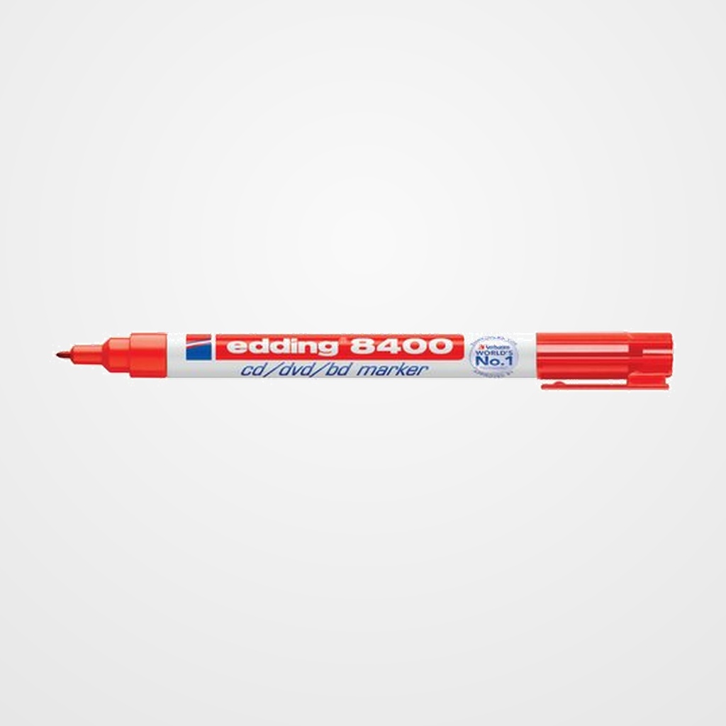 ROTULADOR PERMANENTE EDDING 8400 para CD  ROJO