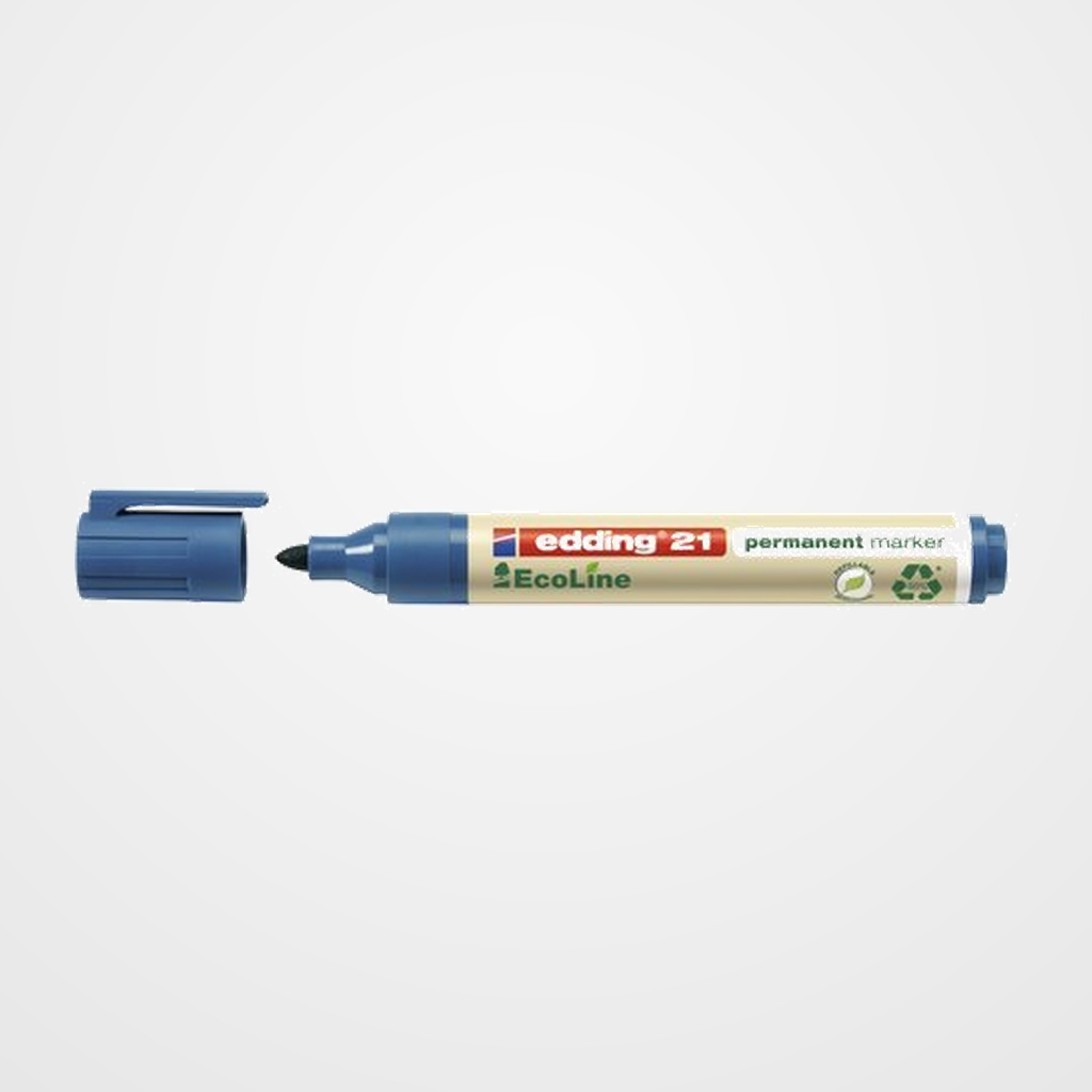 MARCADOR PERMANENTE EDDING   21 ECOLINE CONICO AZUL