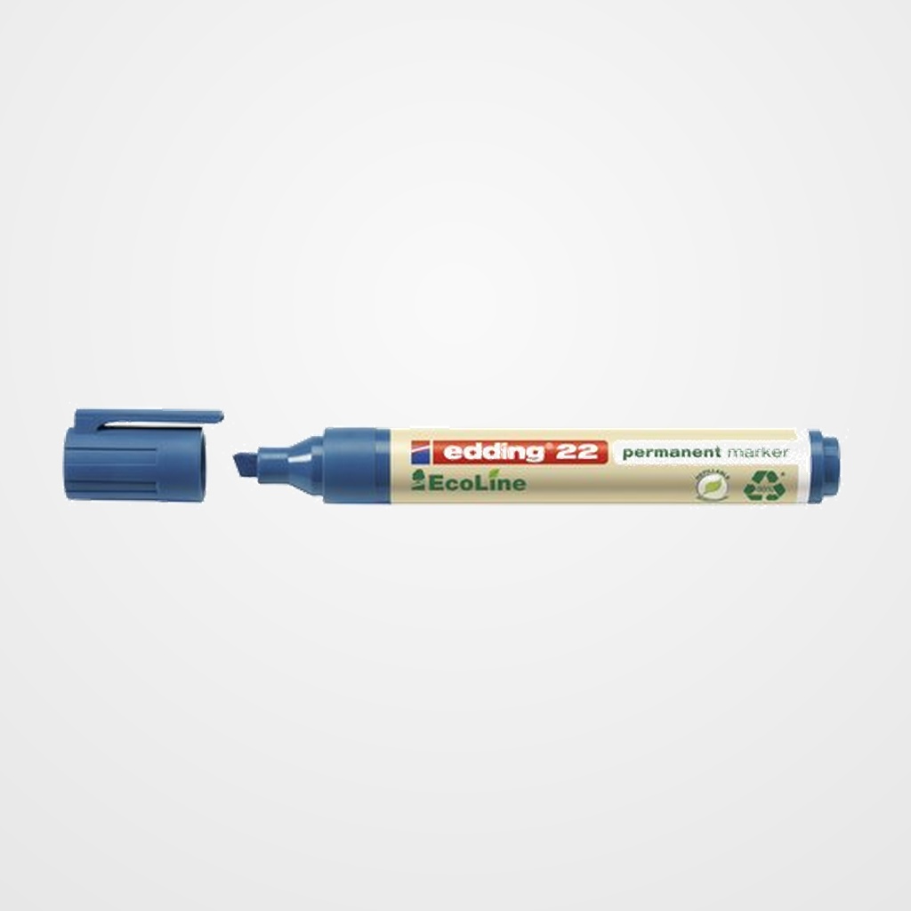 MARCADOR PERMANENTE EDDING   22 ECOLINE BISELADO  AZUL