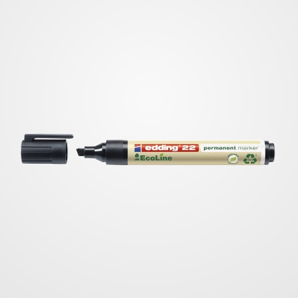 MARCADOR PERMANENTE EDDING   22 ECOLINE BISELADO  NEGRO