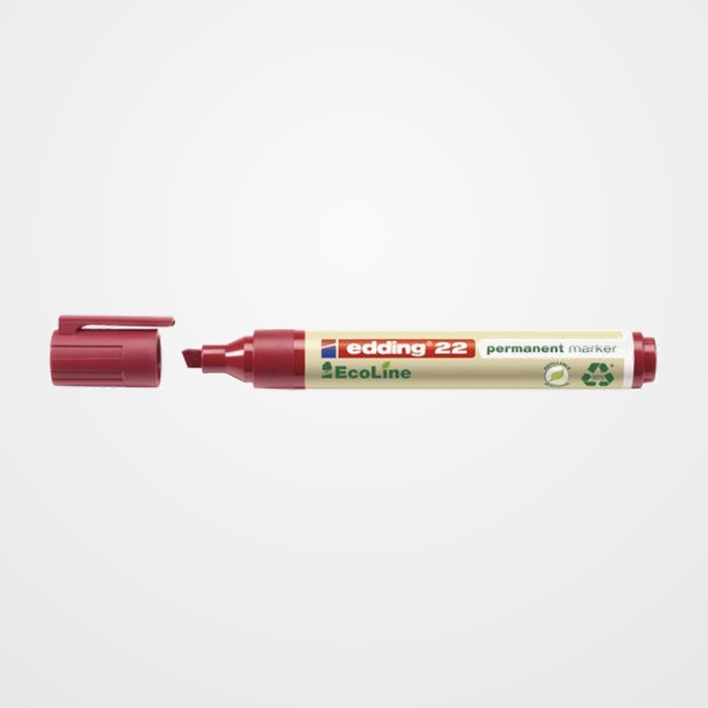 MARCADOR PERMANENTE EDDING 22 BISELADO ROJO
