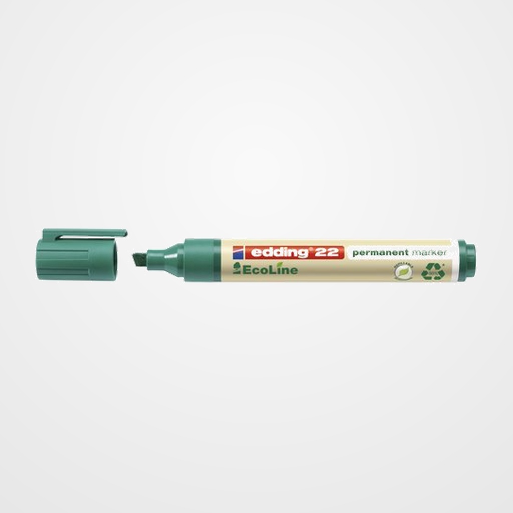 MARCADOR PERMANENTE EDDING 22 BISELADO VERDE