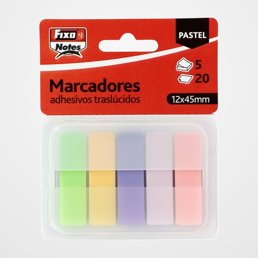 BANDERITAS ADHESIVAS FIXO NOTES POPUP 12x45 COLORES PASTEL PACK de 5