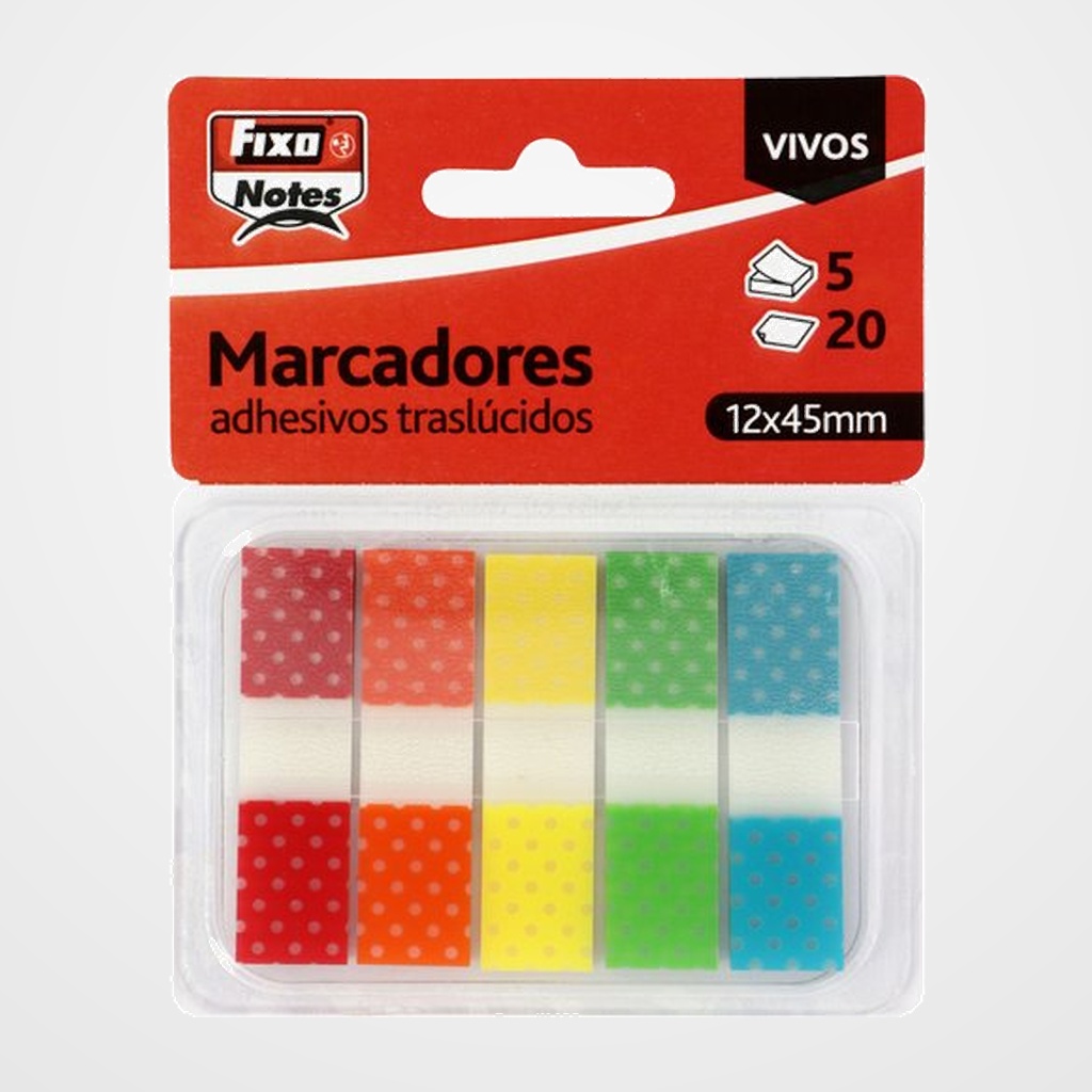 BANDERITAS ADHESIVAS FIXO NOTES POPUP 12x45 COLORES VIVOS PACK de 5