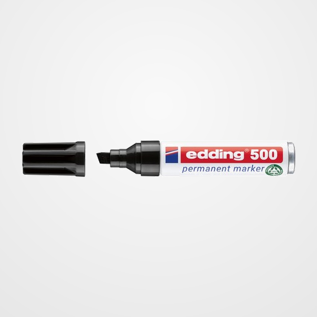 MARCADOR PERMANENTE EDDING  500 BISELADO NEGRO