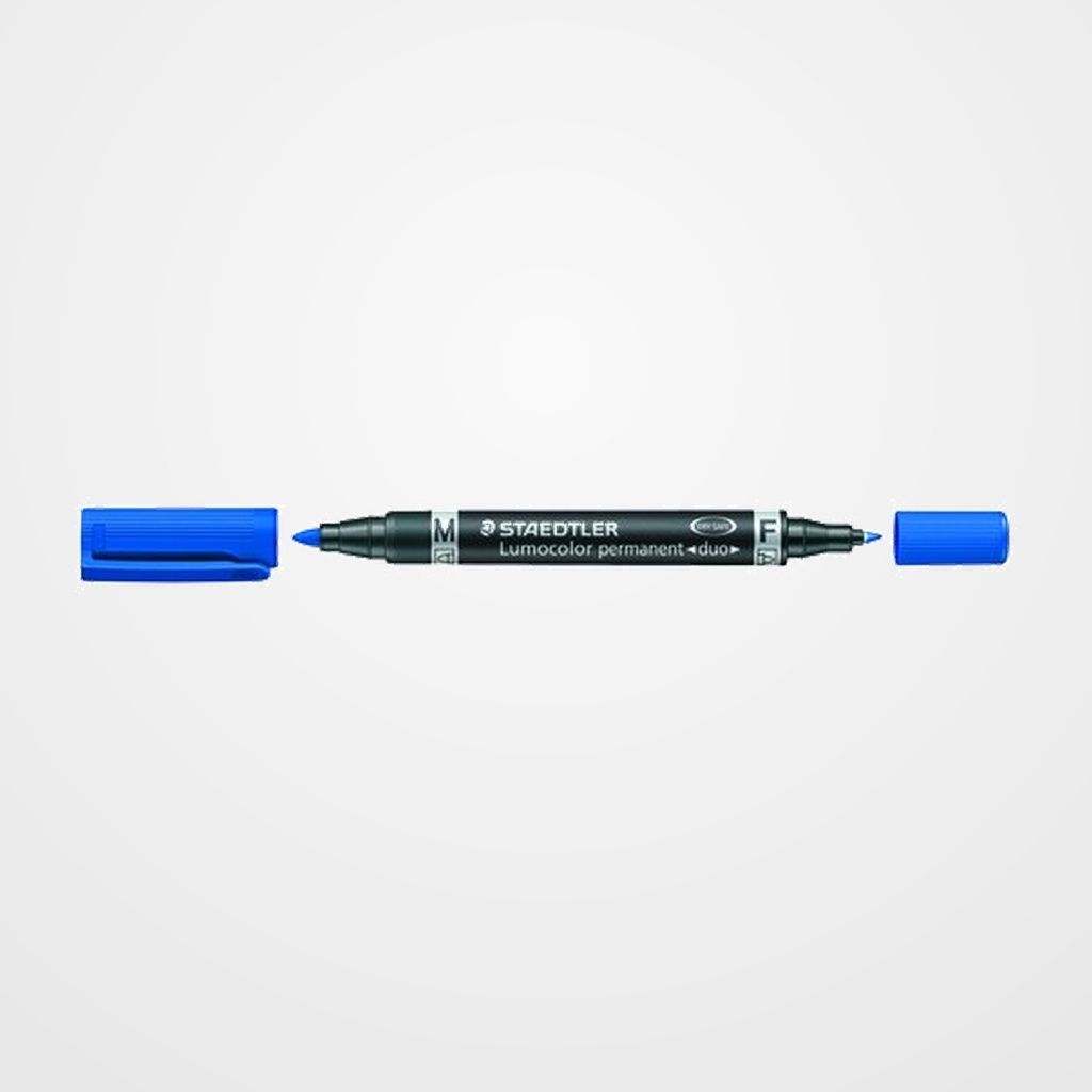 MARCADOR PERMANENTE STAEDTLER 348 LUMOCOLOR DUO CONICO AZUL