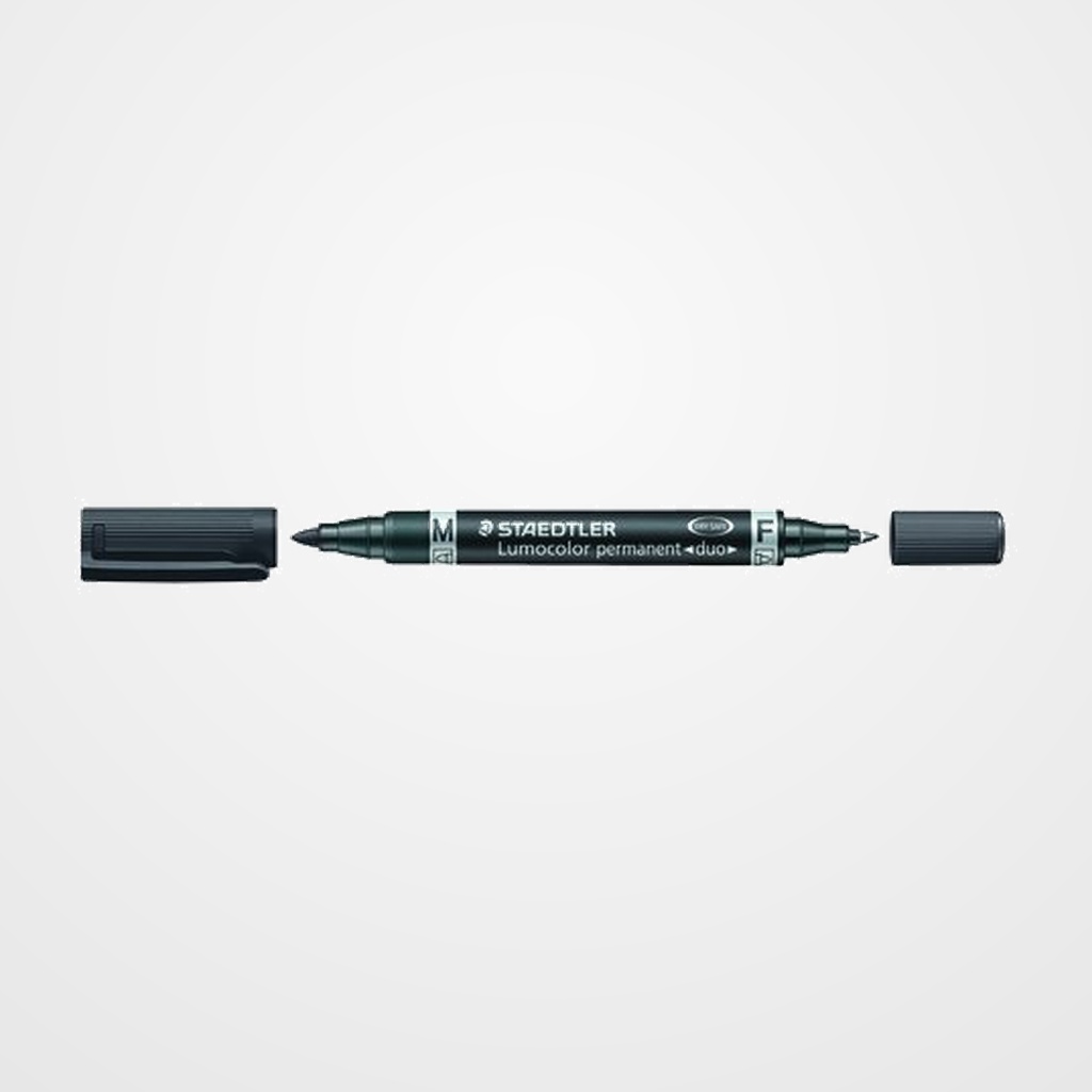 MARCADOR PERMANENTE STAEDTLER 348 LUMOCOLOR DUO CONICO NEGRO