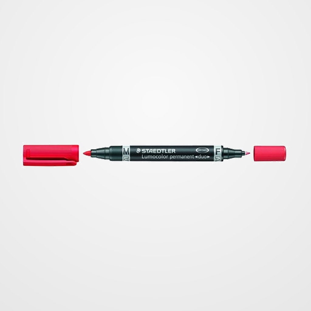 MARCADOR PERMANENTE STAEDTLER 348 LUMOCOLOR DUO CONICO ROJO