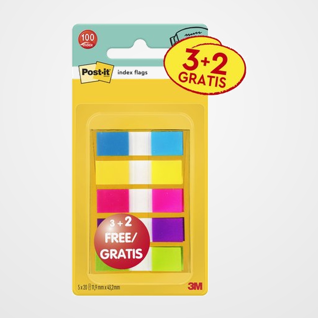 [26901610] BANDERITAS ADHESIVAS POST-IT 683-5CBP 11.9x43.2mm PACK de 5 COLORES