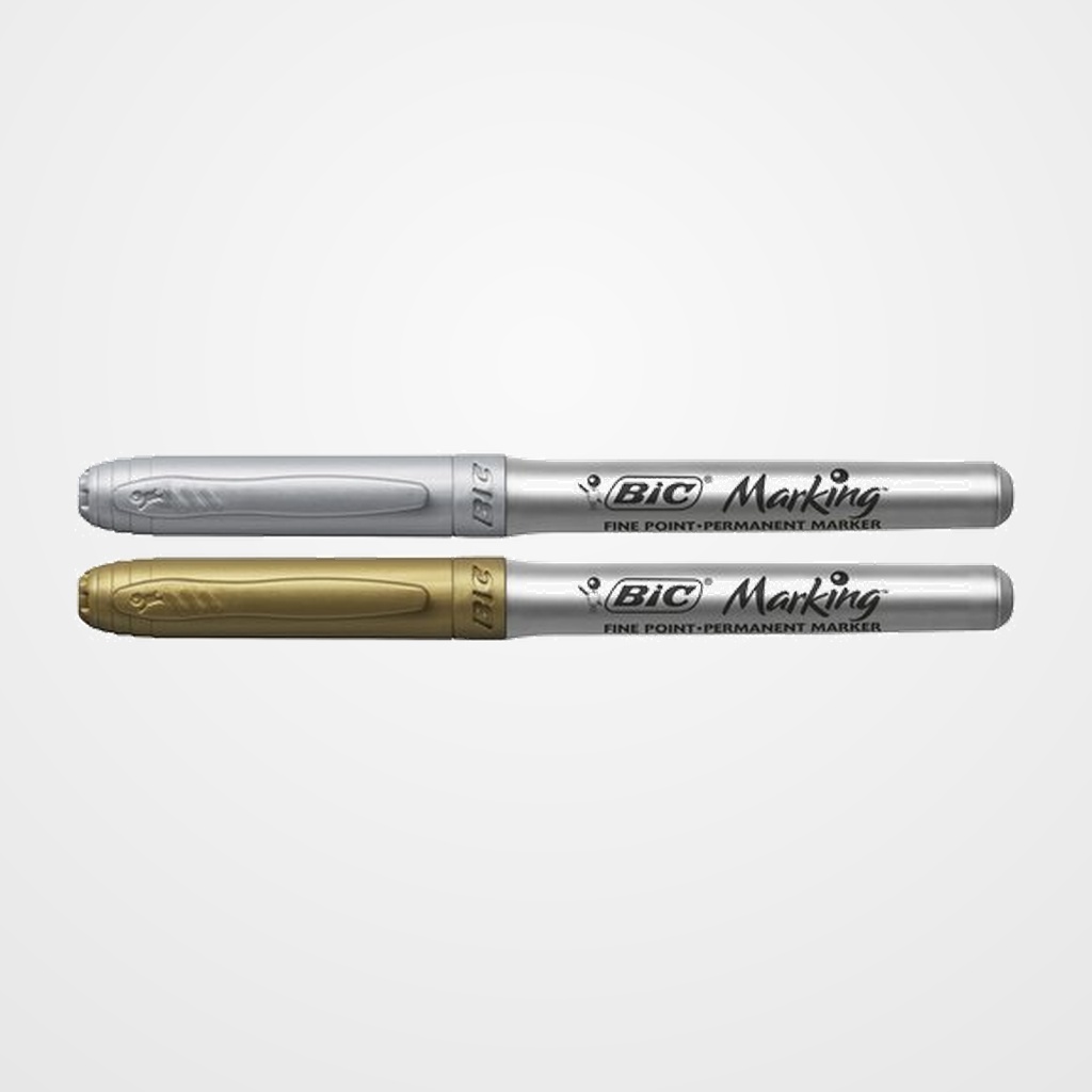 MARCADOR T.OPACA PERM. BIC MARKING COLOR GOLD&SILVER CAJA DE 12