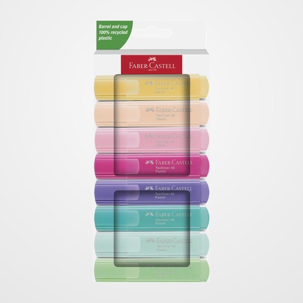 MARCADOR FLUOR FABER-CASTELL TEXTLINER 46 PASTEL ESTUCHE de 8