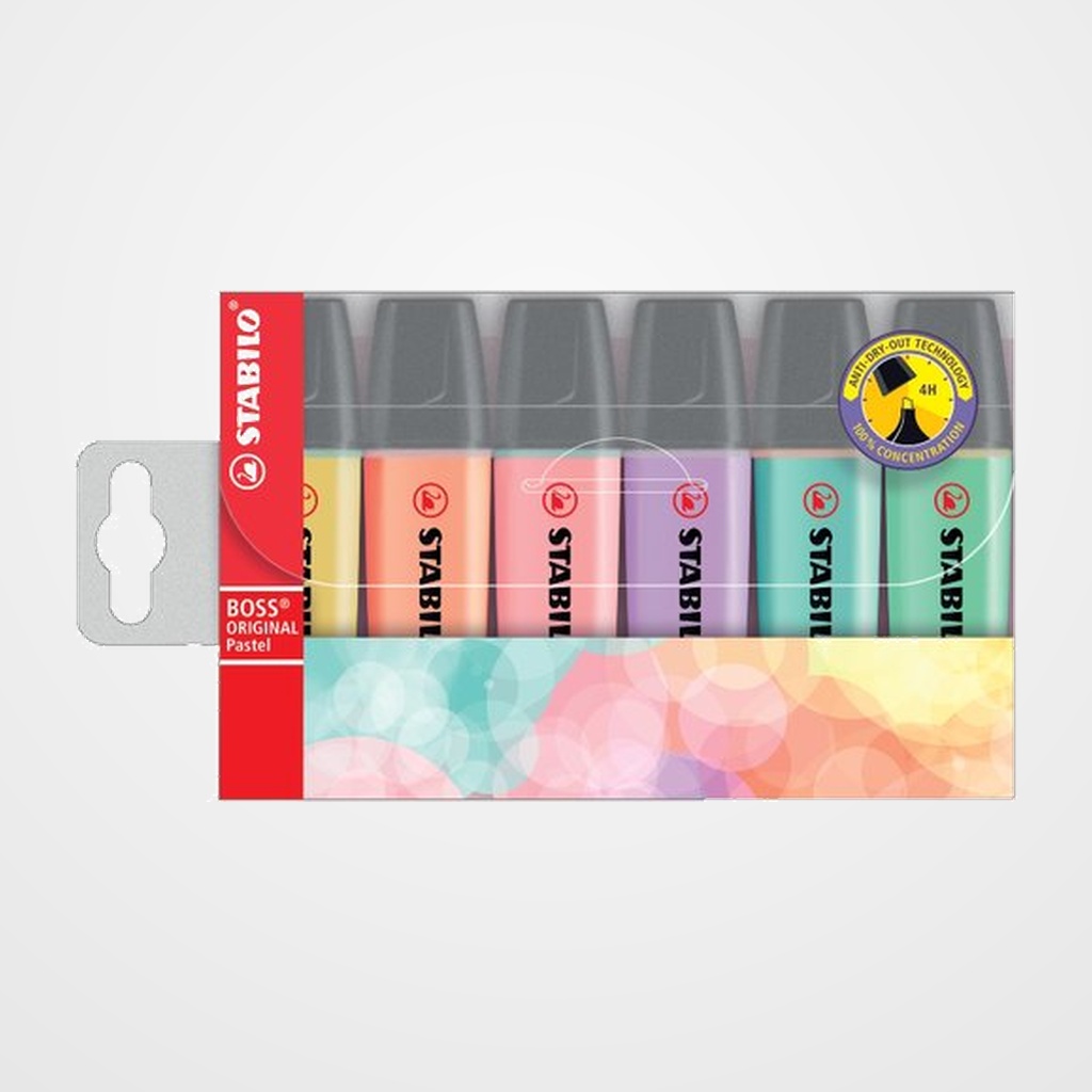 MARCADOR FLUOR STABILO BOSS 70  PASTEL ESTUCHE de 6