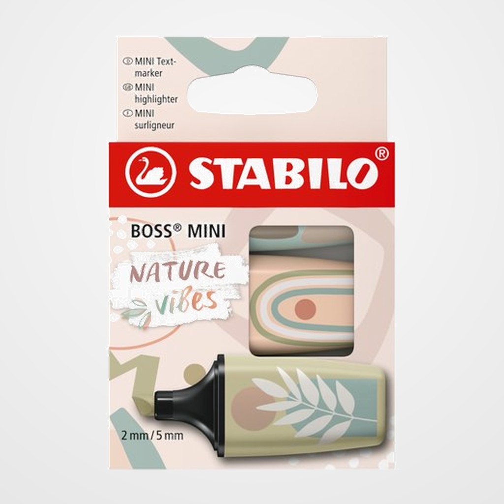 MARCADOR FLUOR STABILO BOSS MINI NATUREVIBES 07 ESTUCHE de 3