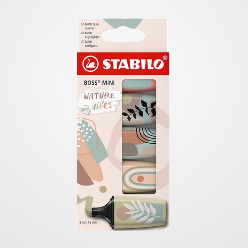 MARCADOR FLUOR STABILO BOSS MINI NATUREVIBES 07 ESTUCHE de 5