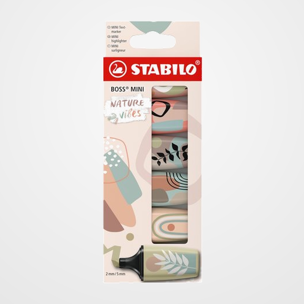 MARCADOR FLUOR STABILO BOSS MINI NATUREVIBES 07 ESTUCHE de 6