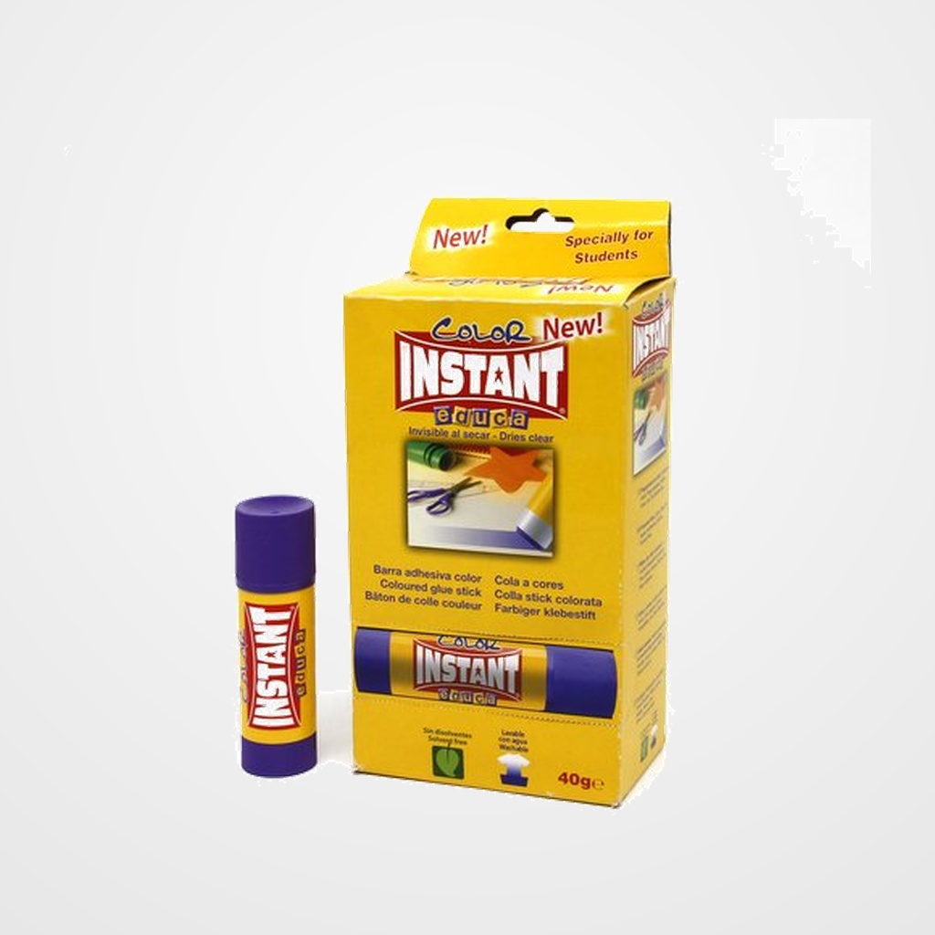 BARRA de PEGAMENTO INSTANT EDUCA COLOR 40g GRANDE